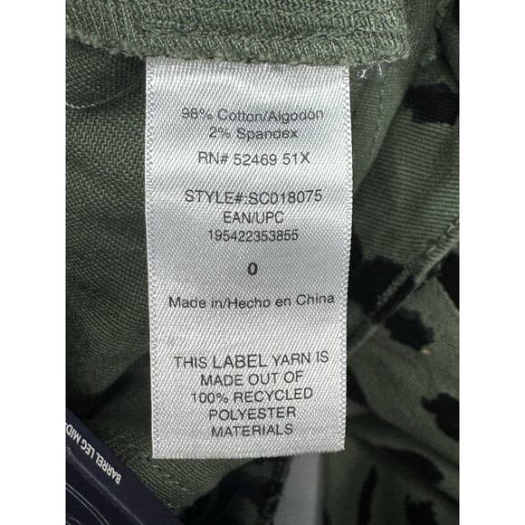 NWT Scoop Women's Leopard Print Green Black Barrel Jeans - Size 0/32" (28x31) - Picture 5 of 5